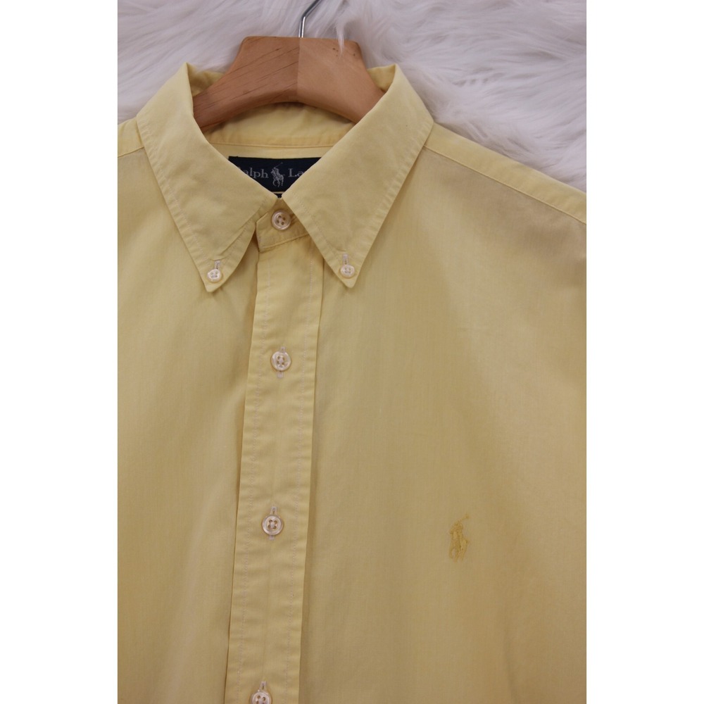 Vintage Ralph Lauren polo Yellow Button Down Dress Shirt